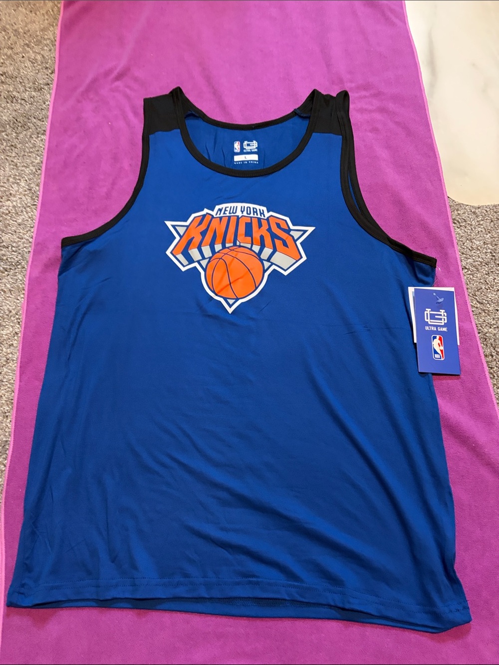 NWT 🏀 NBA New York Knicks Royal Blue & Black Men’s Tank Top. Size Large